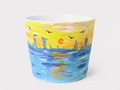 Golden Horizon Hand-Painted Mineral Art Ceramic Cup – 200 ml