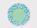 Artist Collection Green Playful Grid Hand-Painted Ceramic Dessert Plate