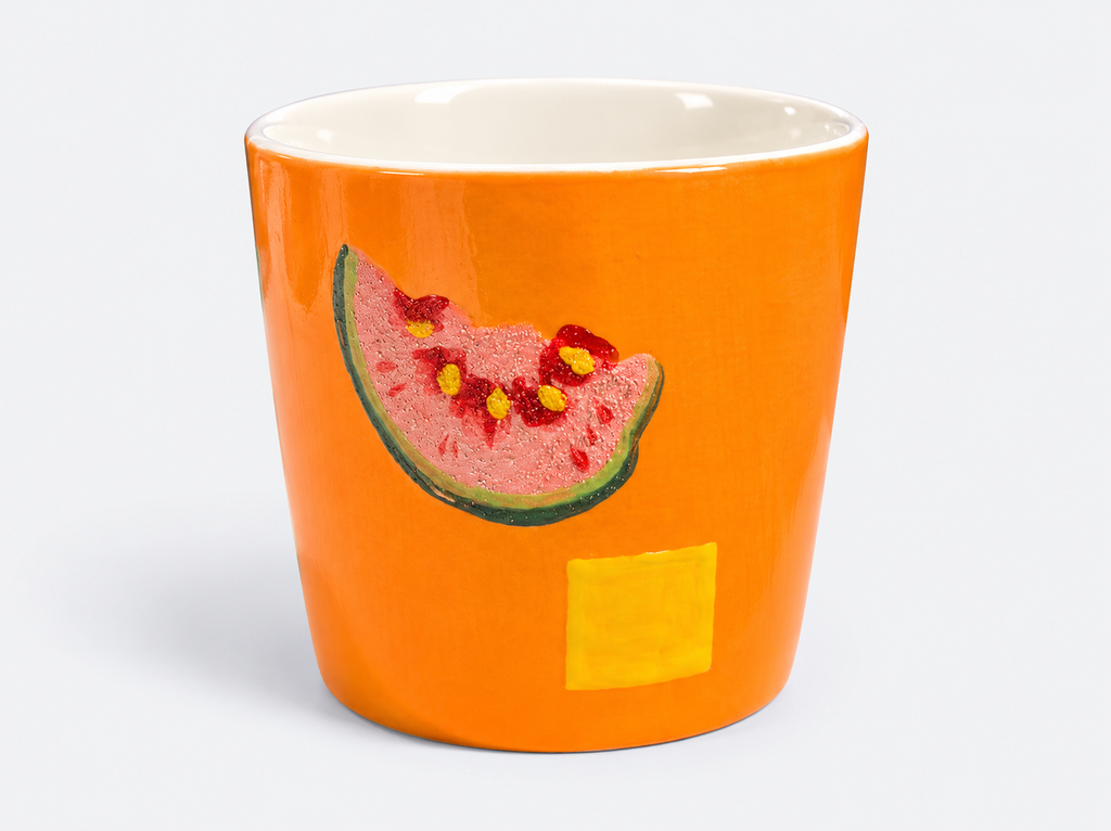Artist-Designed Guava Underglaze Ceramic Cup – 250ml